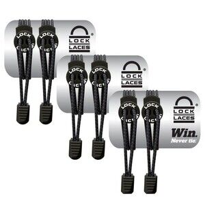 Lock Laces-Elastic No Tie Shoes Laces(3 Pack)one Size Fits For Kids And Adults